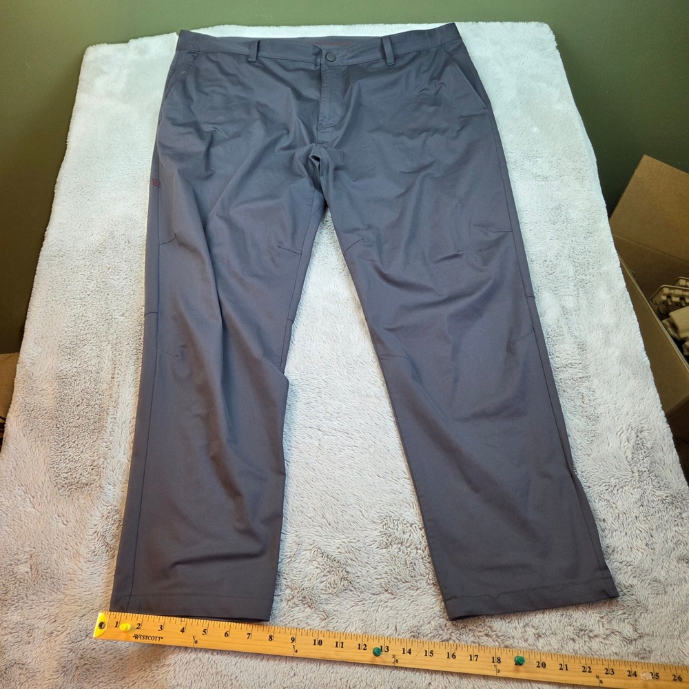 Rhone Commuter Pants Mens Sz 42 Performance Stretch Flat Front Grey Trousers